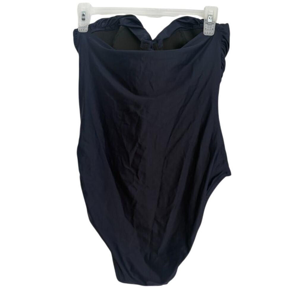 NWT J.CREW Twisted Bandeau One-Piece Navy Blue Swimsuit Size 8 - Picture 3 of 6